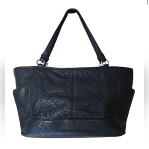 Coach Park Carrie Leather Tote in black